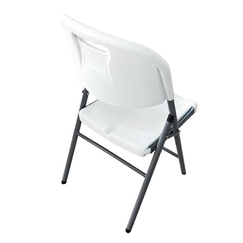 Plastic Foldable Chair Fold-Away Legs Light Gray 45cm