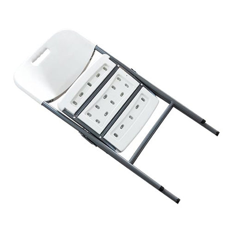 Plastic Foldable Chair Fold-Away Legs Light Gray 45cm