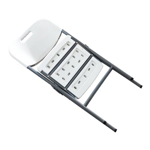 Plastic Foldable Chair Fold-Away Legs Light Gray 45cm