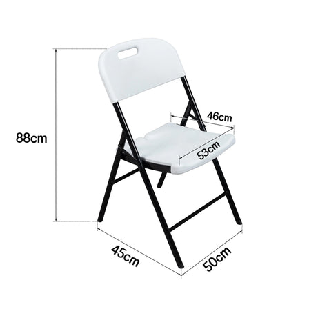 Plastic Foldable Chair Fold-Away Legs Light Gray 45cm