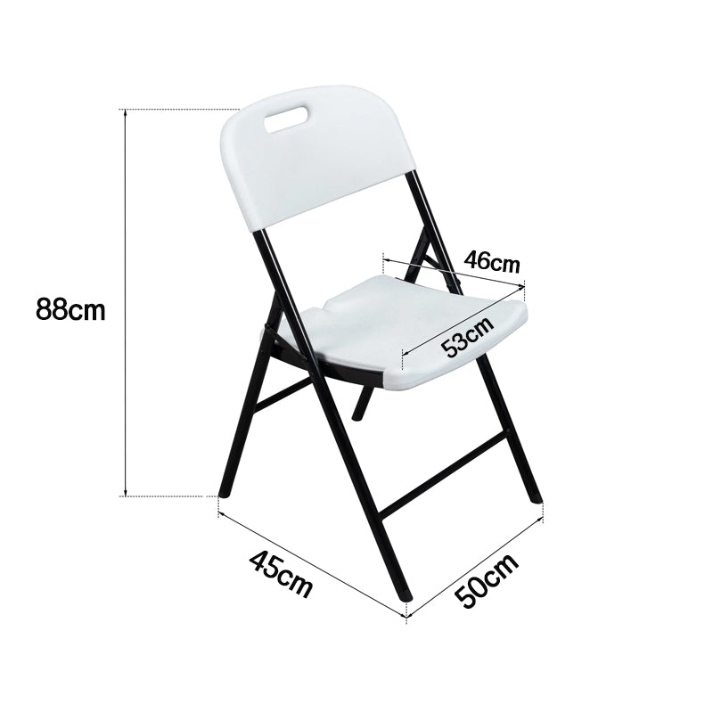 Plastic Foldable Chair Fold-Away Legs Light Gray 45cm