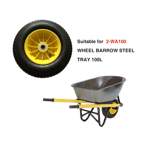 Wheel Barrow Spare Part- Complete Pnuematic Wheel for 2-WA100