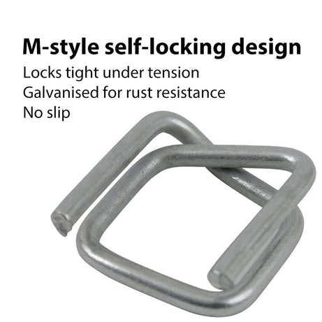 Galvanised Buckles for 12mm-19mm Strapping Pack 1000