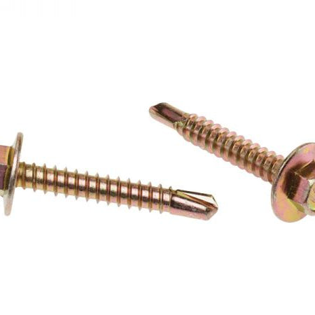 Sd Screw Hex Waser Head Zinc Yellow Box 500 Multiple Sizes