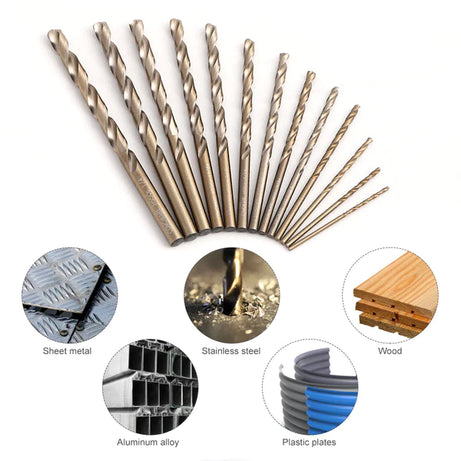 HSS Drill Bits Set M35 13pcs (1/6"-1/4")