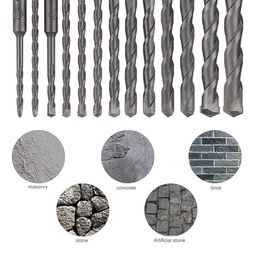 Hammer Drill Bit & Chisel Set SDS-Plus 17pcs