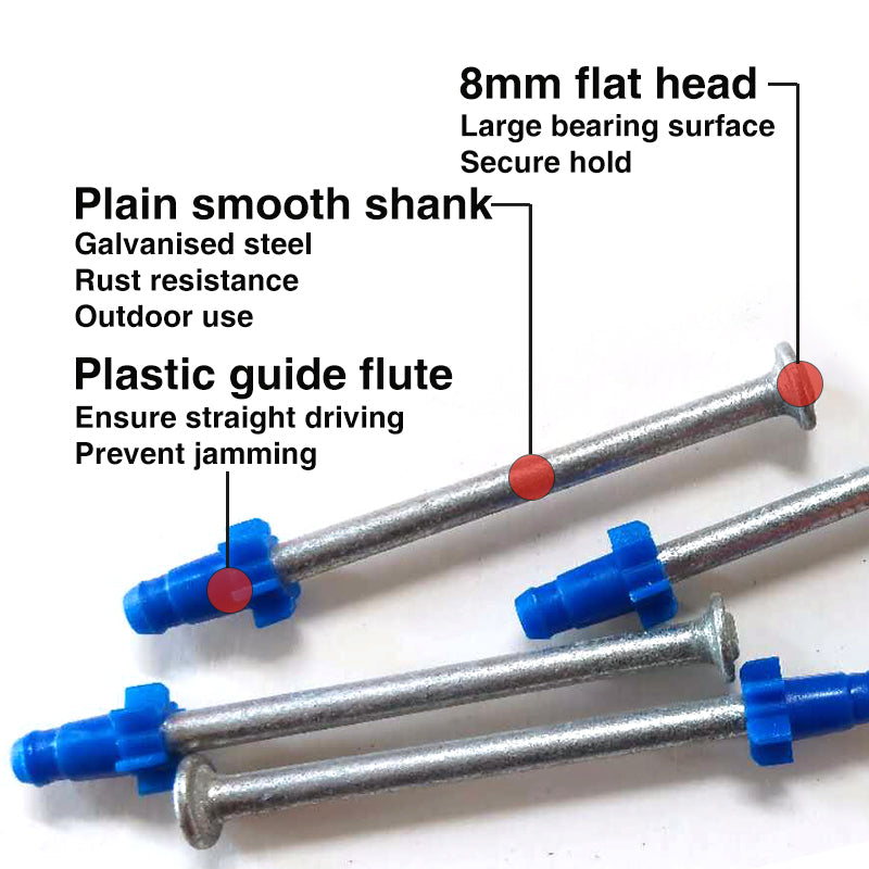 Powers Actuated Drive Pins 8mm Box100, Multiple Sizes