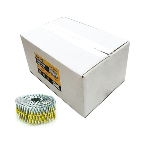 Coil Nail 15D Wire Collated Screw Shank Elec. Galvanised Box 9000, Multiple Sizes