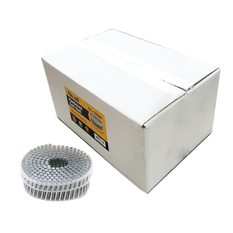 Collated Hardened Coil Nail 15D Electro Galvanised Box 6000, Multiple Sizes