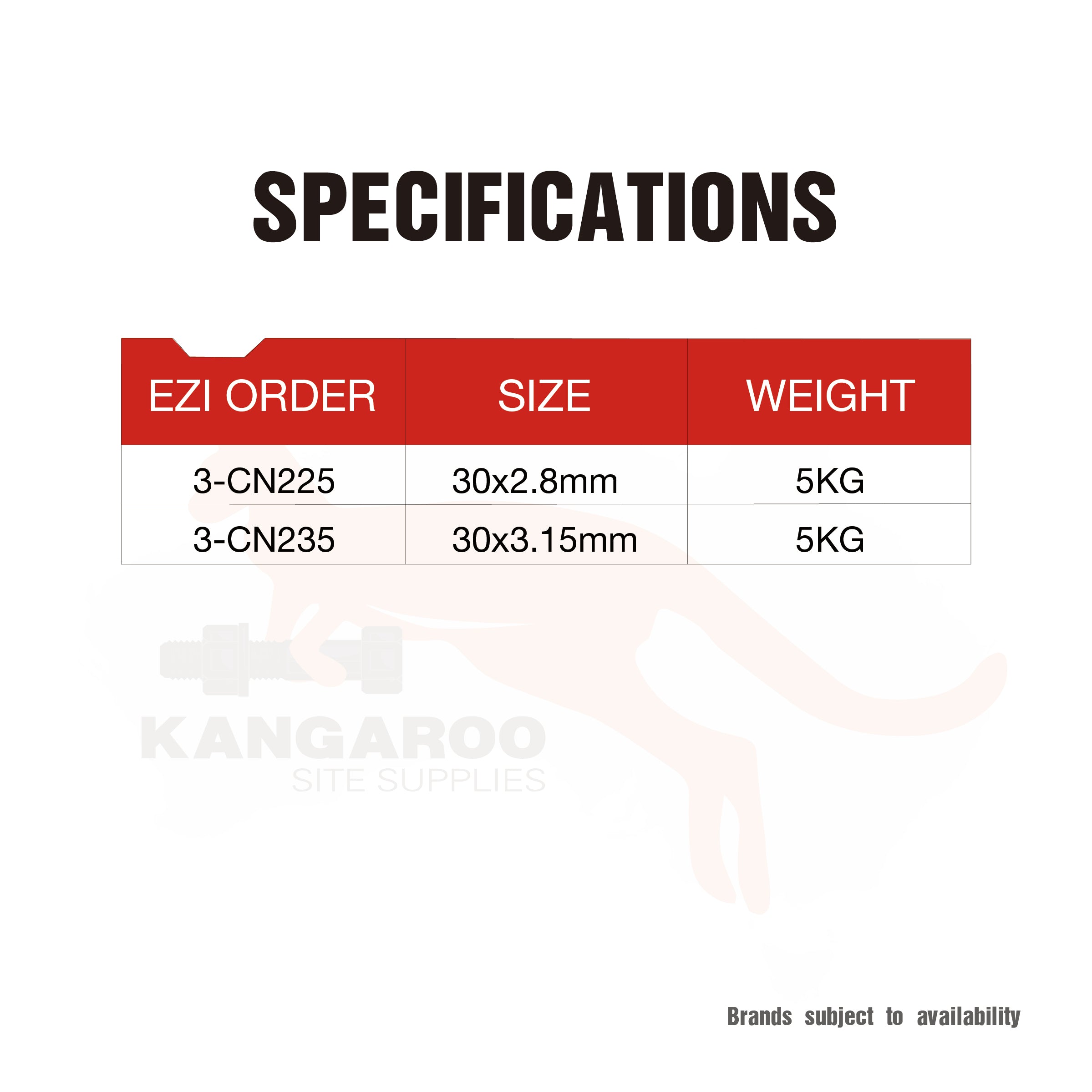 Connector Nails Galv, MUltiple Sizes, Pack 5kg