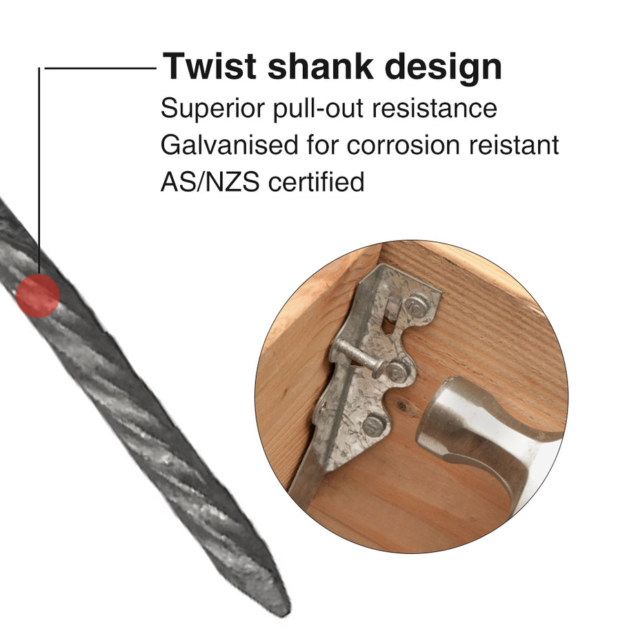 Timber Connector Nail Twist Shank Galv 40x3.75mm 1kg
