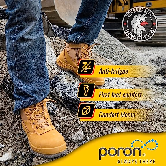 Safety Boots Cortez Zip Side Nub Leather Multiple Sizes