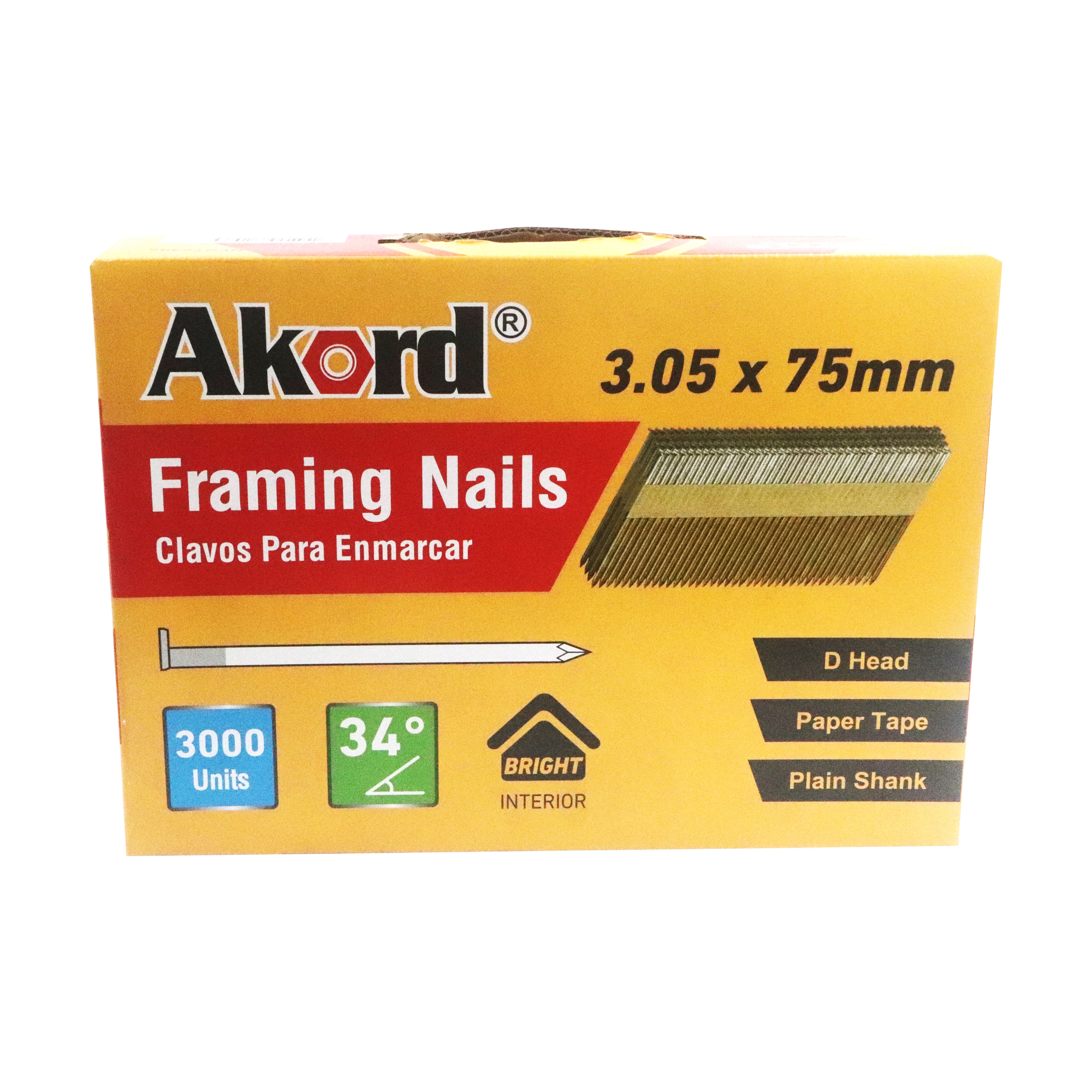 Framing Nail 34D Box3000, Multiple Sizes