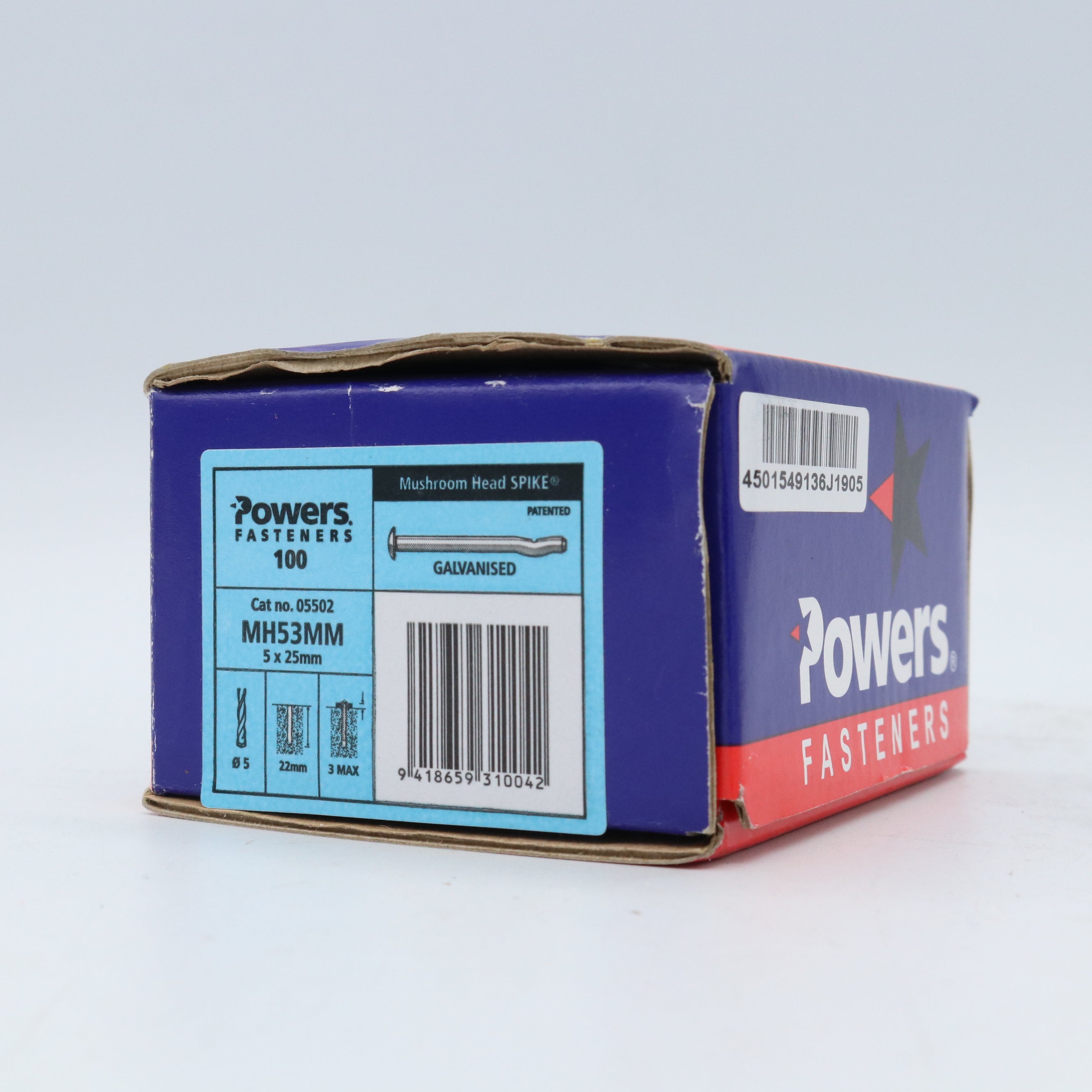 Dewalt Mushroom Head Spike Box100, Multiple Sizes