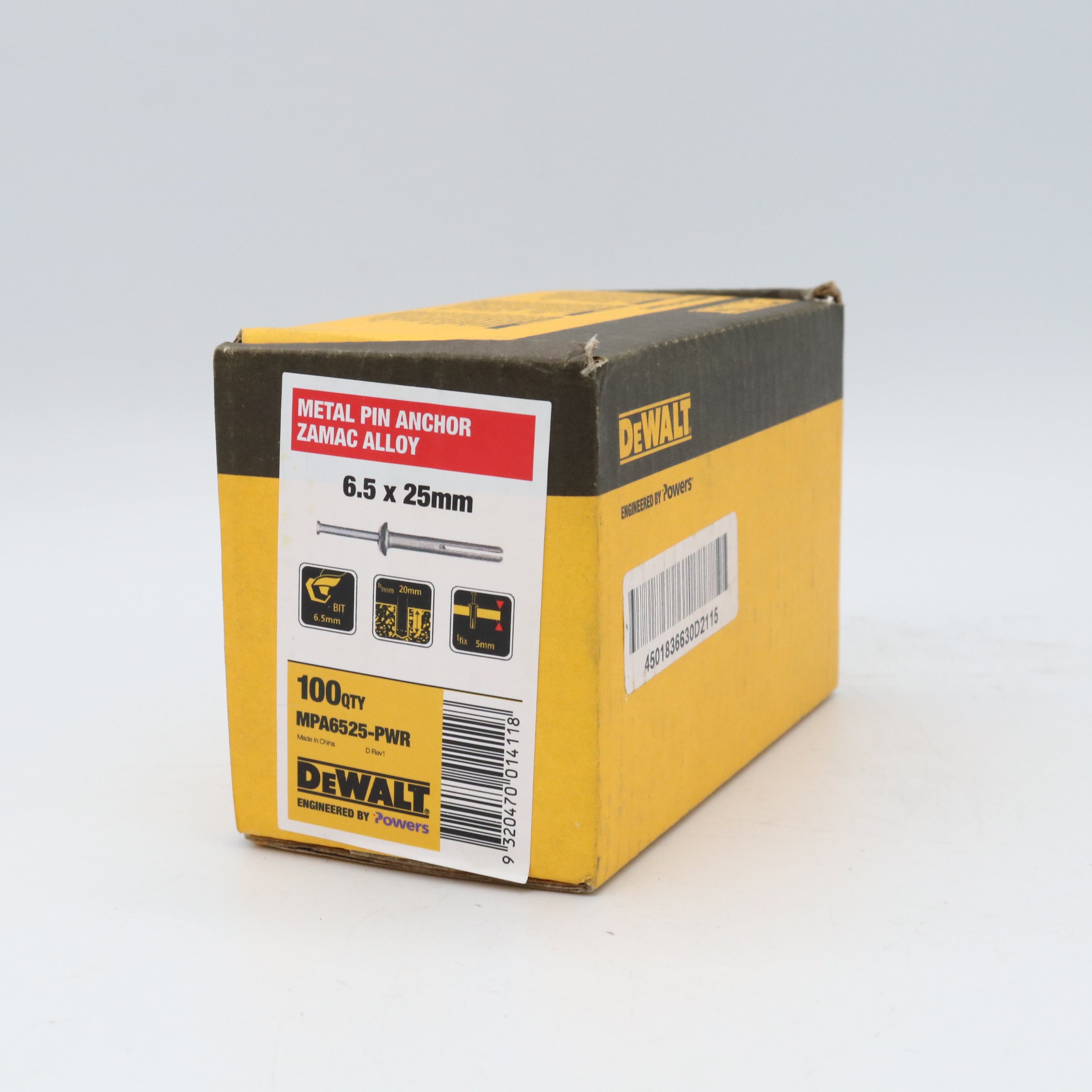 Dewalt Metal Nail-In Anchor Box100, Multiple Sizes