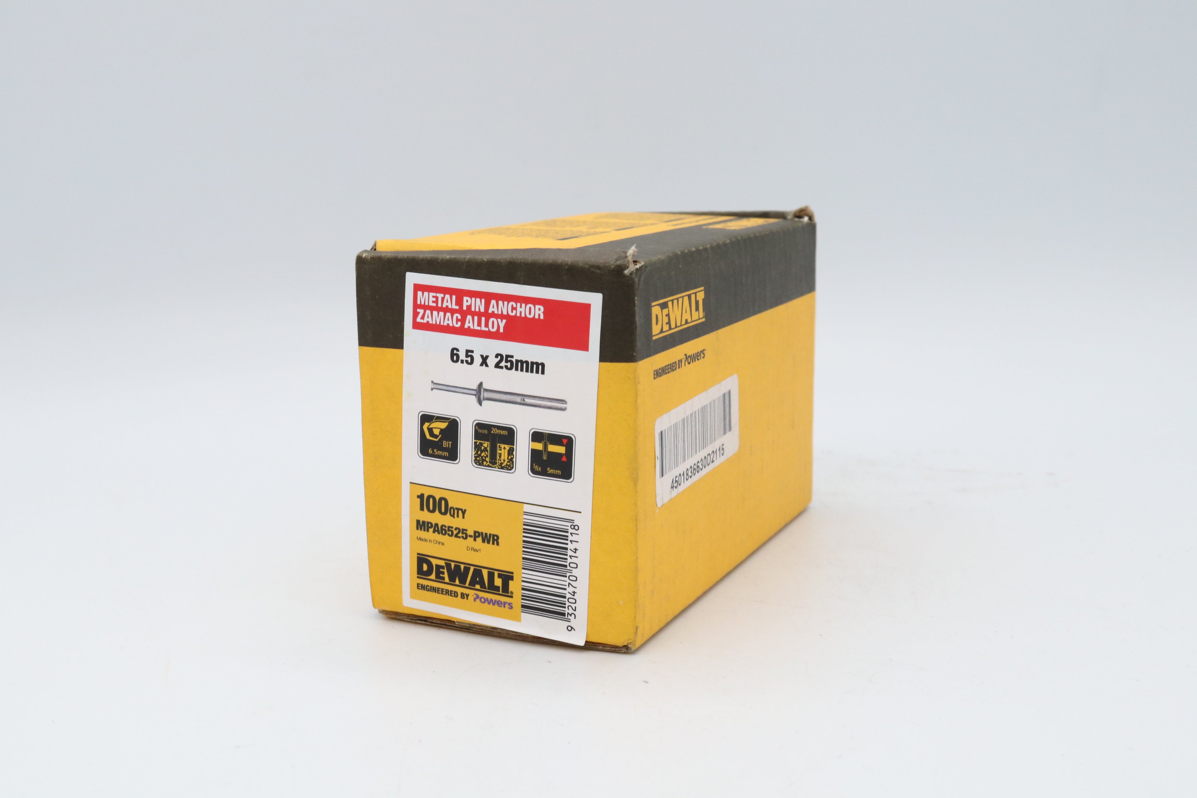 Dewalt Metal Nail-In Anchor Box100, Multiple Sizes