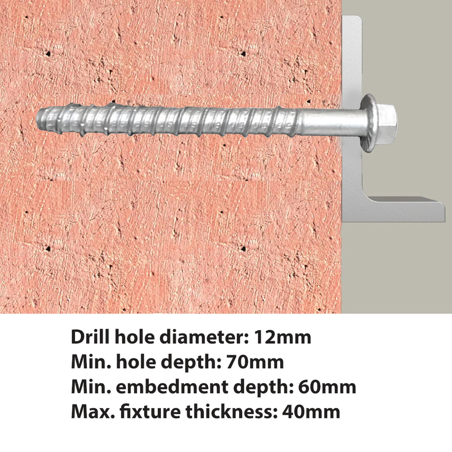 Screw Bolt Galv ETA M12 x 100mm Box30