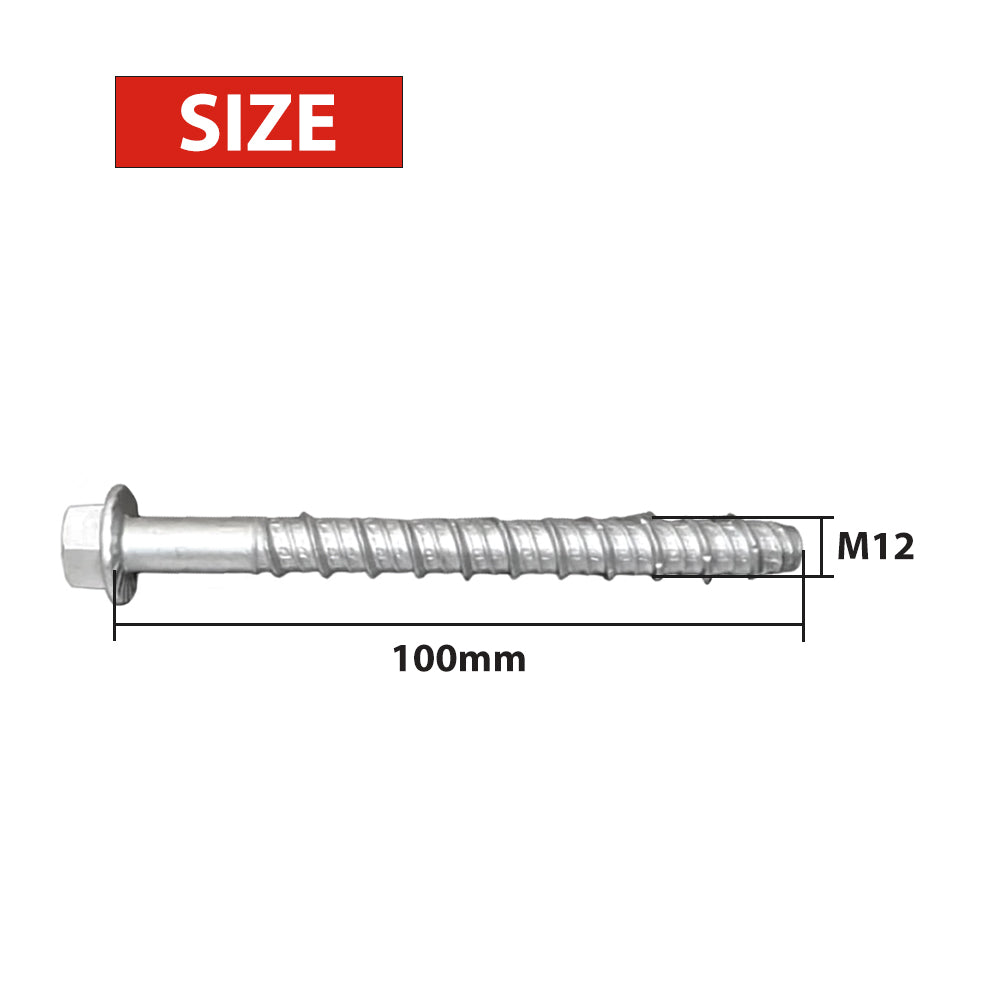 Screw Bolt Galv ETA M12 x 100mm Box30