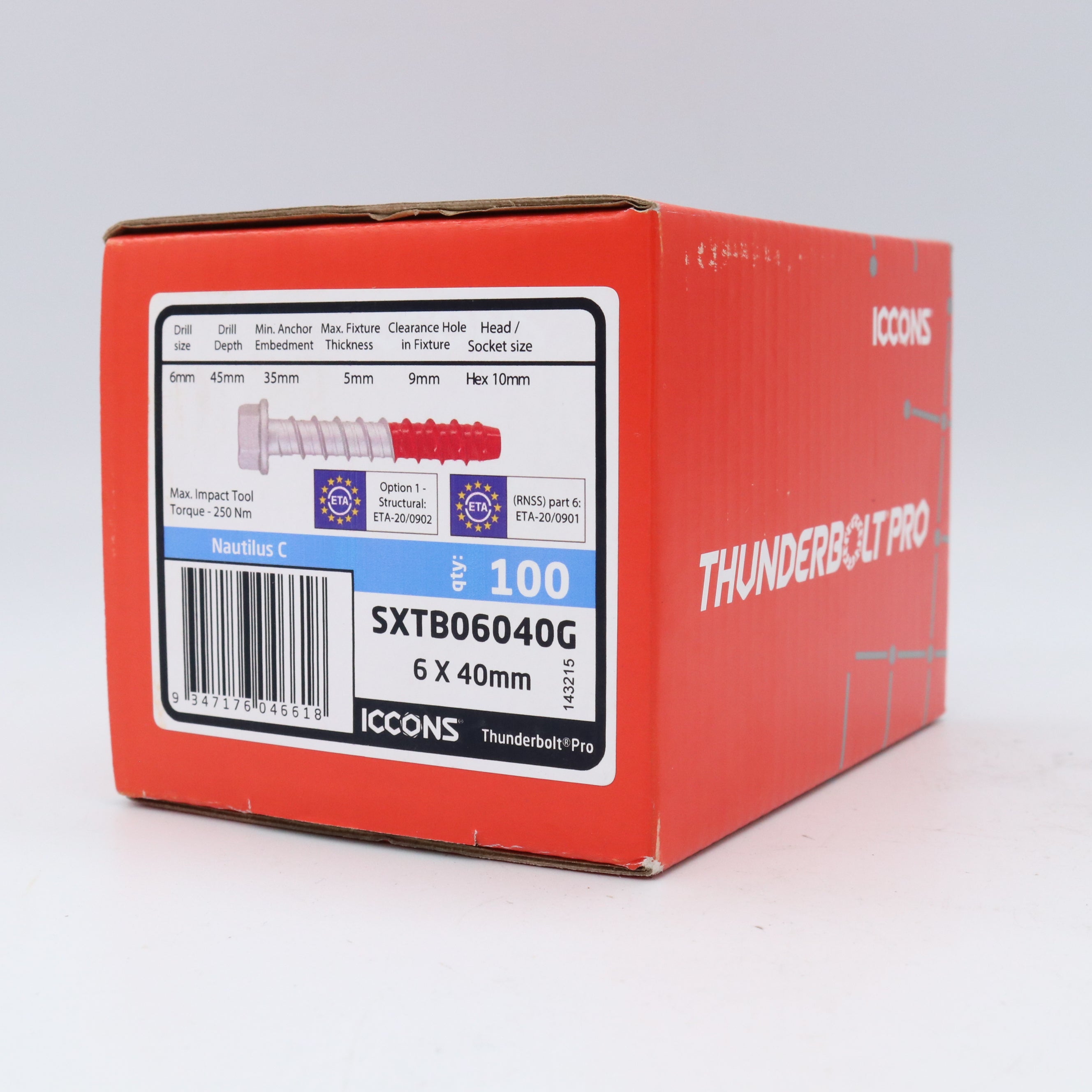 Iccons Pro Screw Bolt Zinc Plated Eta, Multiple Sizes