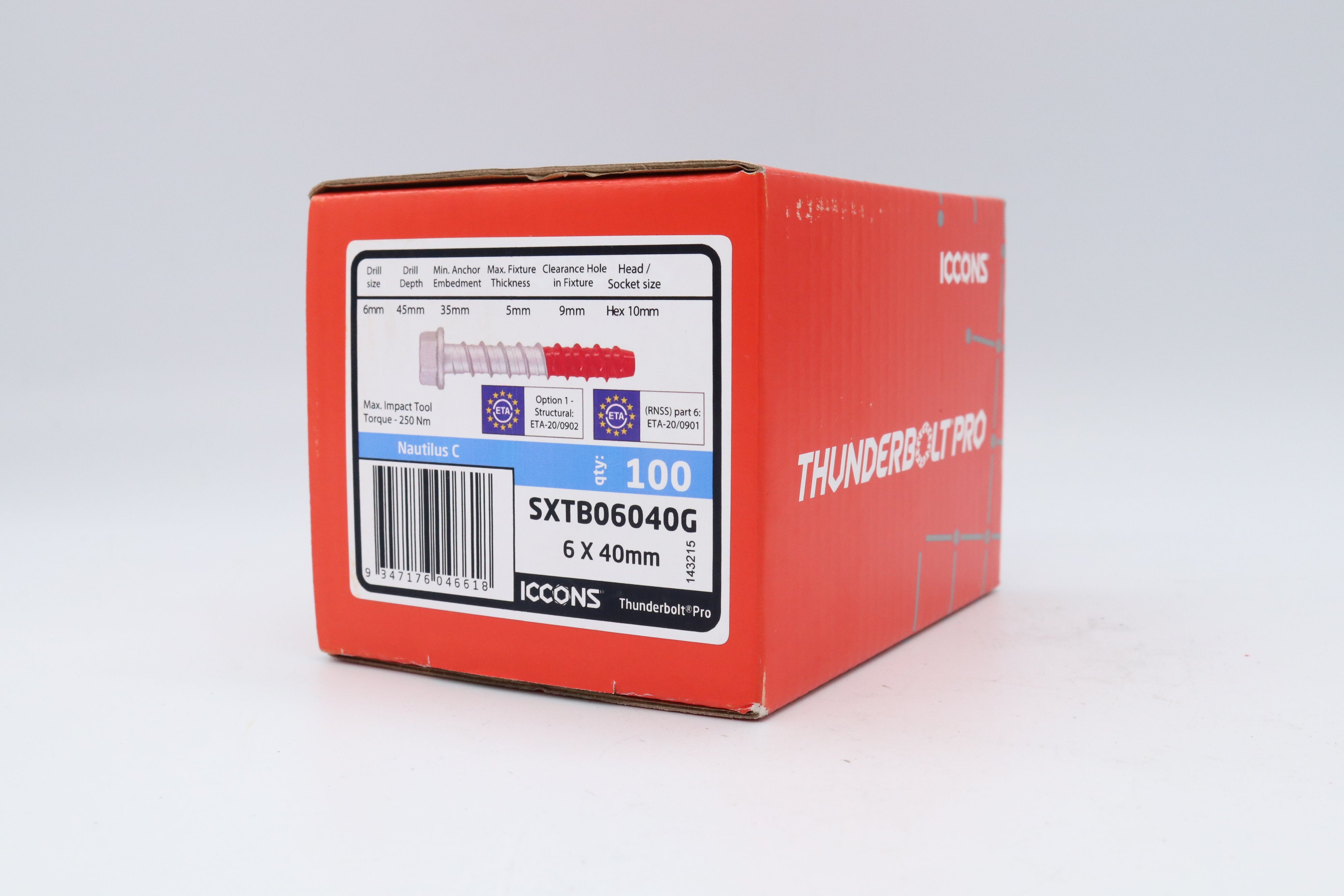 Iccons Pro Screw Bolt Zinc Plated Eta, Multiple Sizes