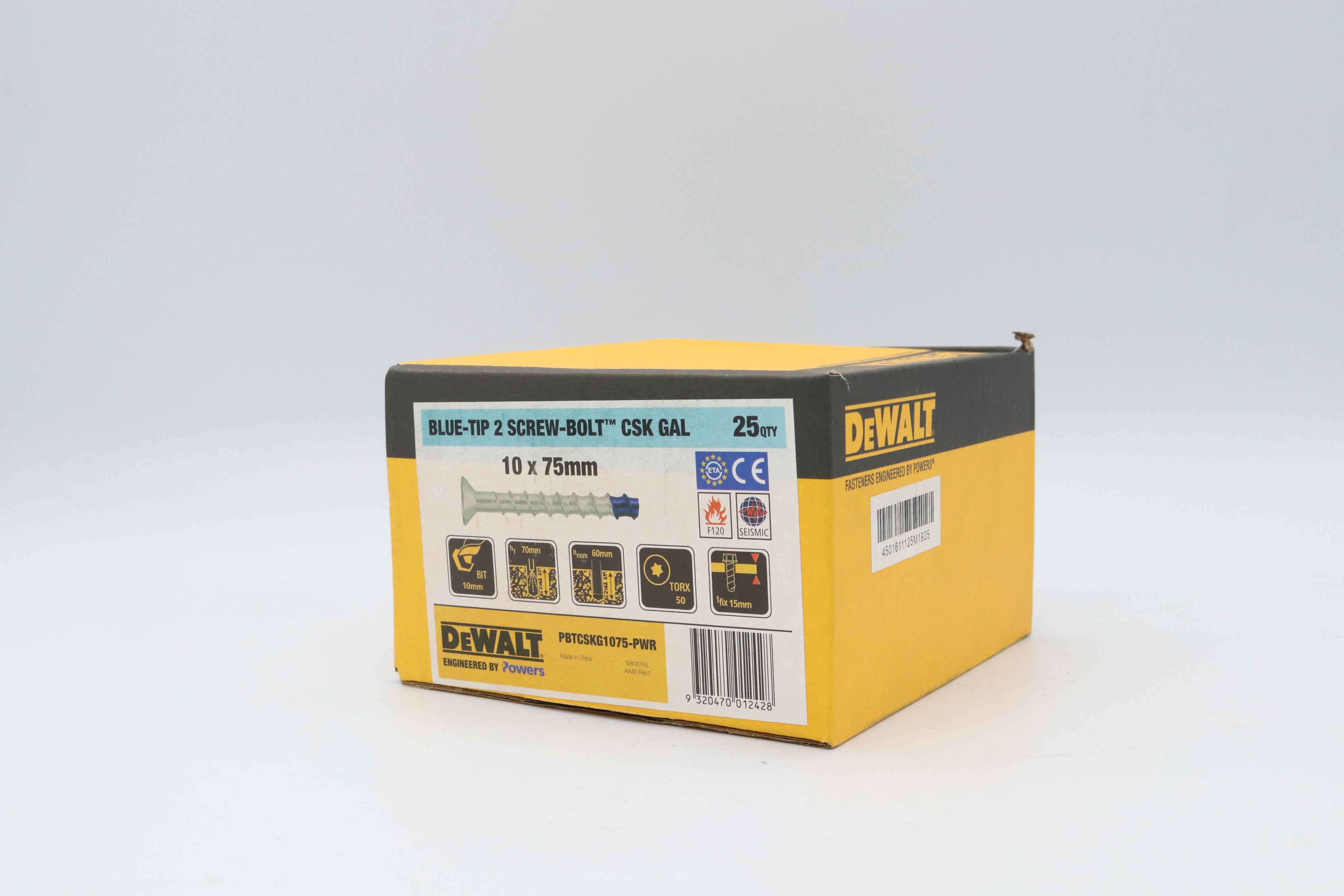 Dewalt Screw Bolt Blue-Tip CSK Galvanised, Multiple Sizes