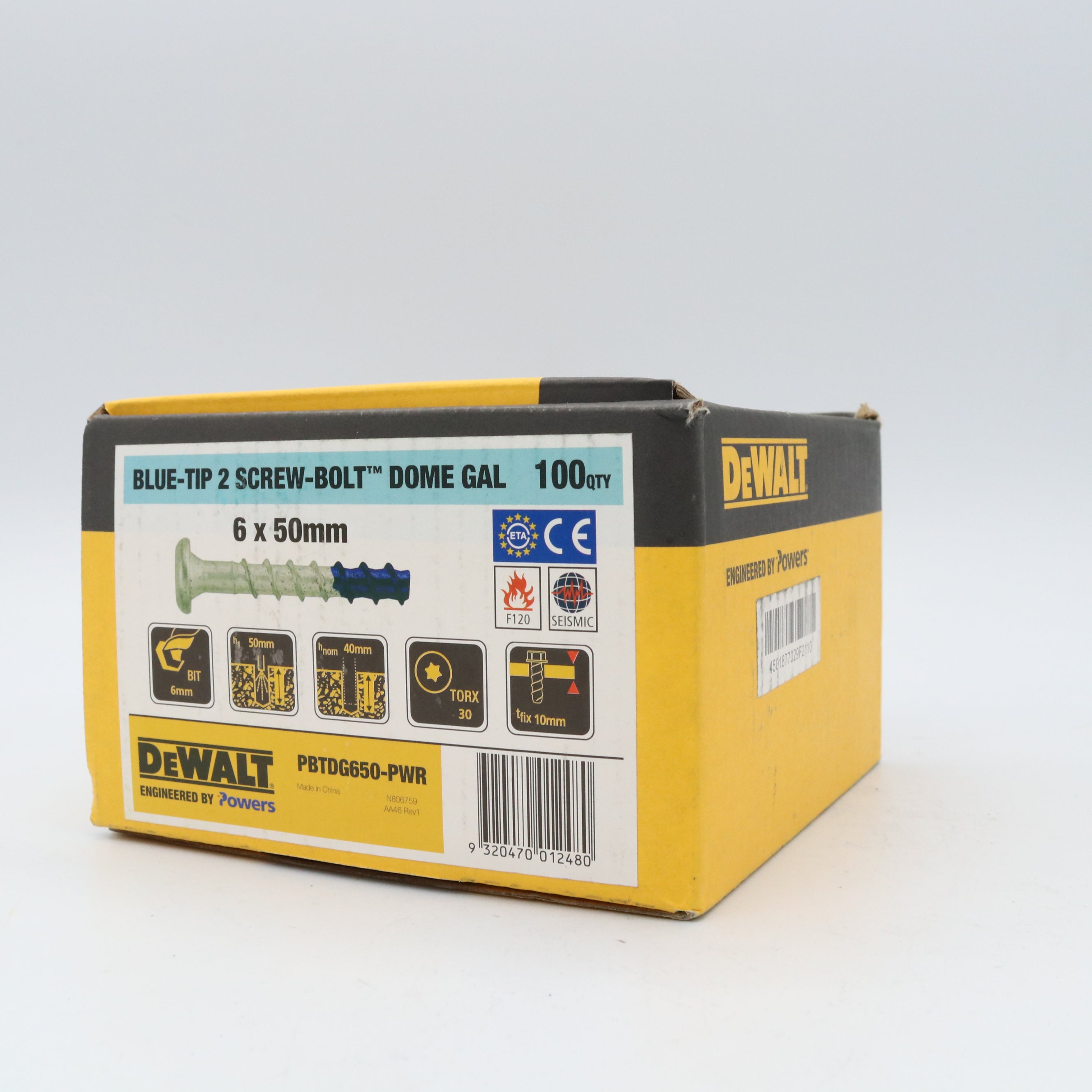 Dewalt Screw Bolt Blue-Tip Dome Gal, Multiple Sizes