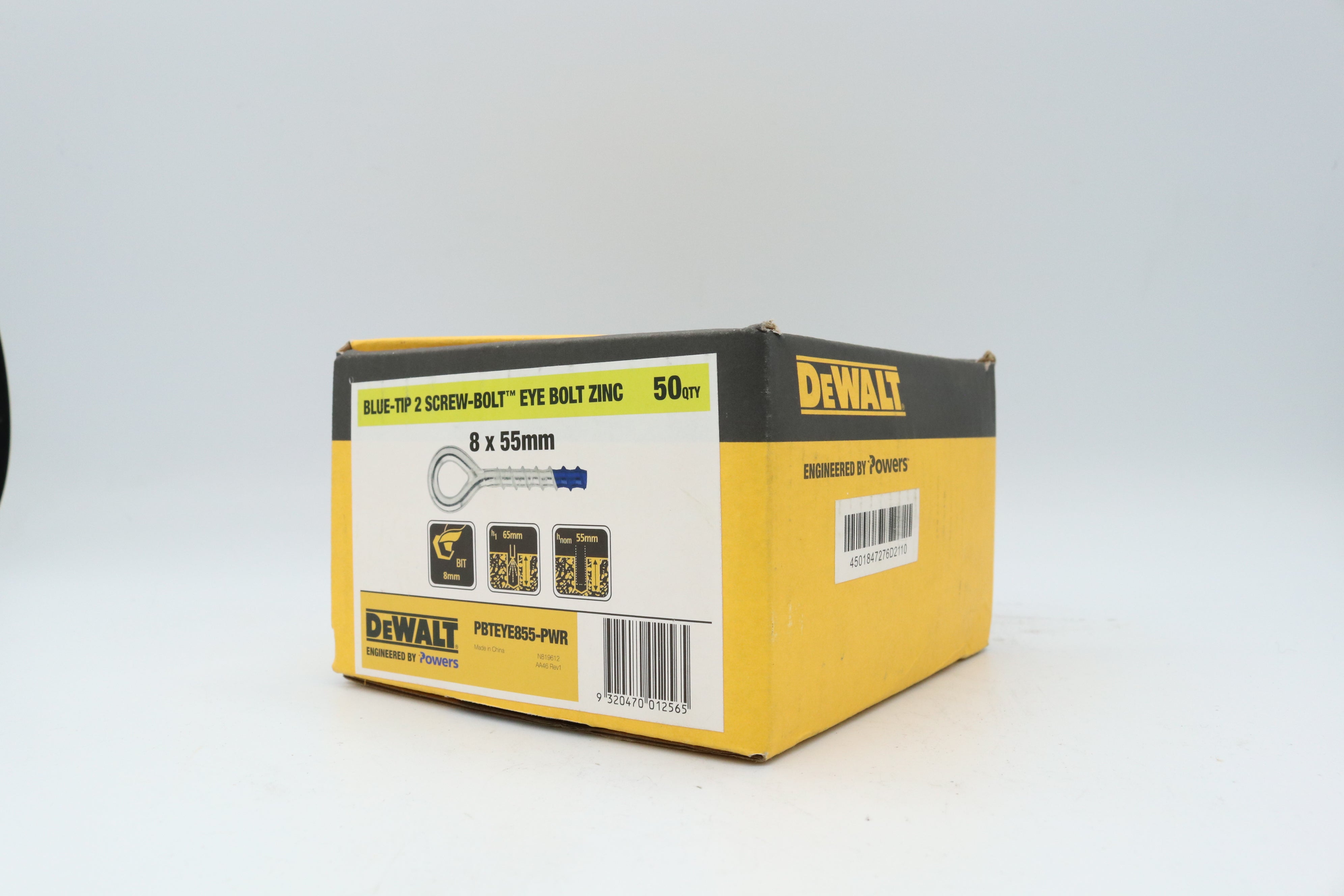 Dewalt Screw Eye Bolt Zinc Box50, Multiple Sizes