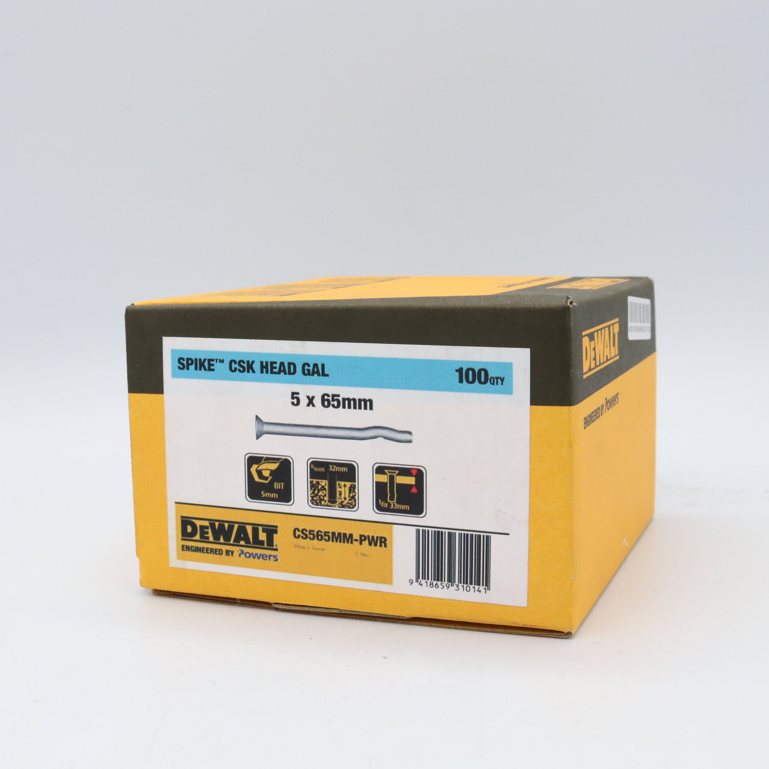 Dewalt CSK Head Spike Box100, Multiple Sizes