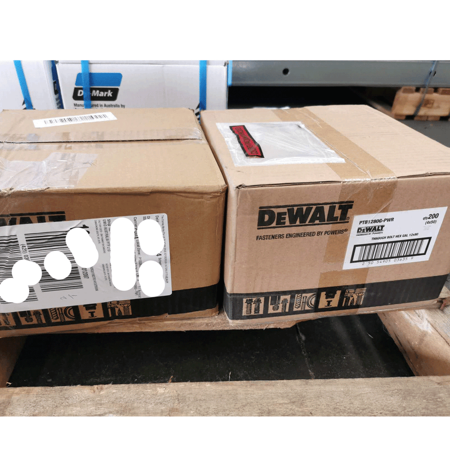 Dewalt Through Bolt Eta Gal, Multiple Sizes