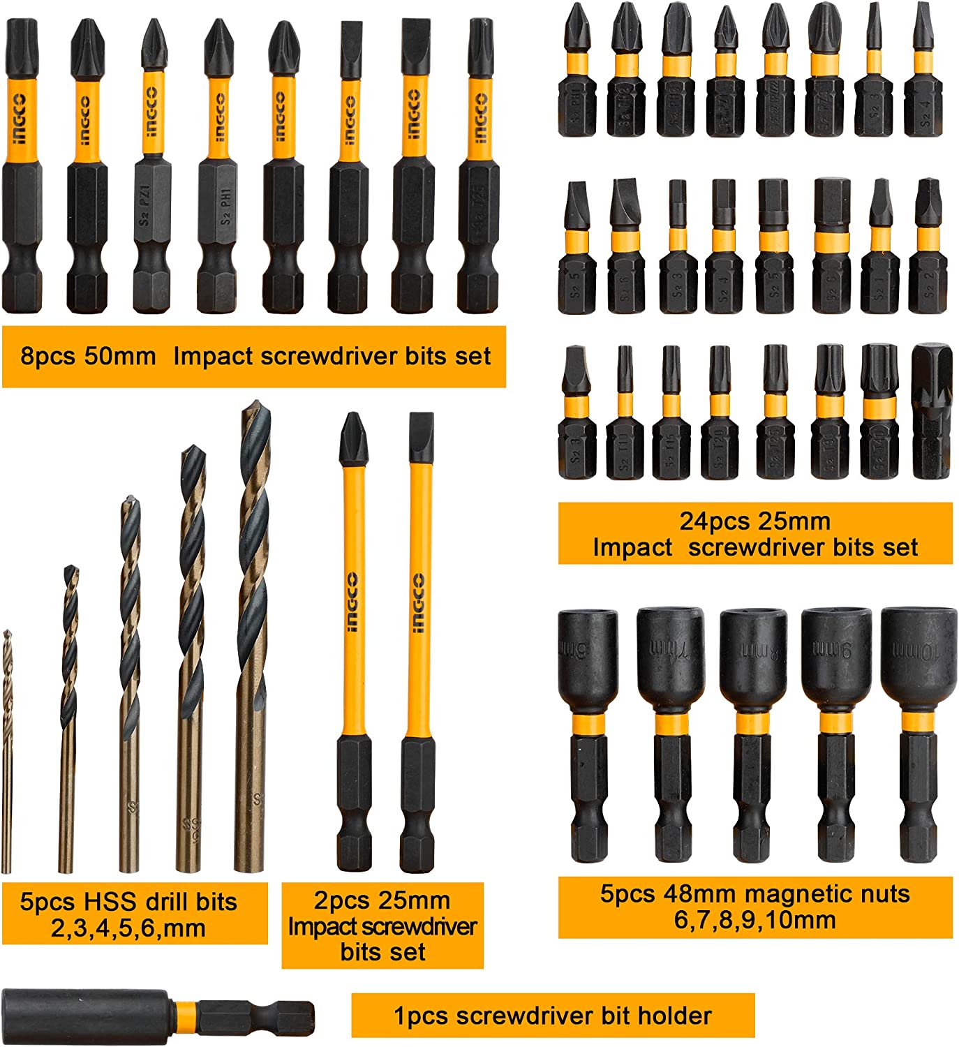 Impact Screwdriver Bit Set 45pcs