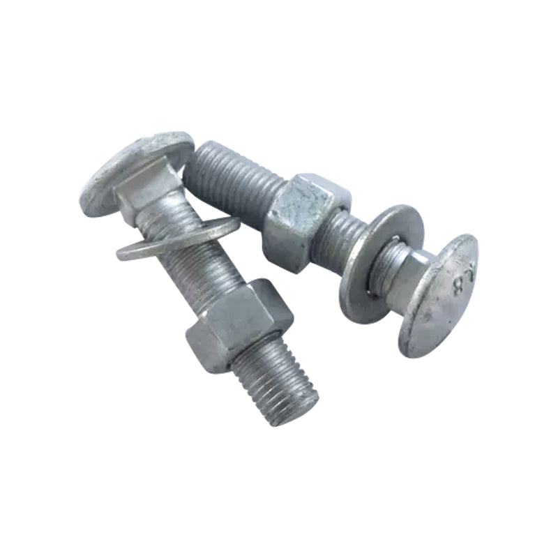 Cup Head Bolt and Nut Set with Washer Cl4.6 HDG M12/M16, Multiple Sizes