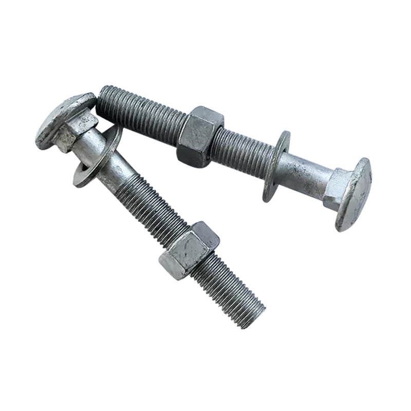 Cup Head Bolt and Nut Set with Washer Cl4.6 HDG M12/M16, Multiple Sizes