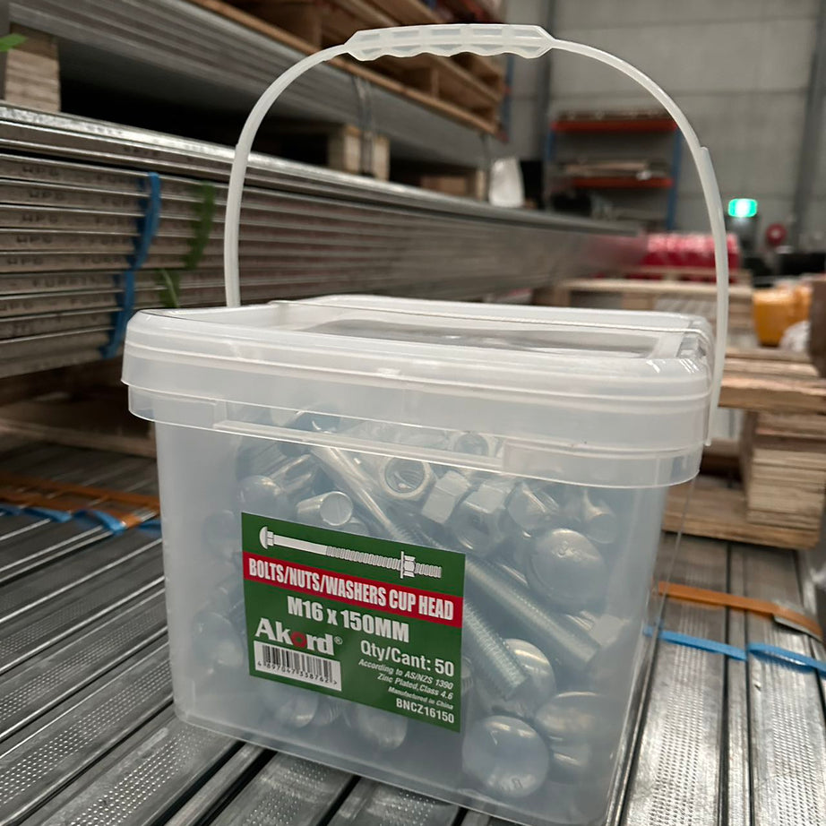 Cup Bolt & Nut Cl4.6 Zp, Multiple Sizes