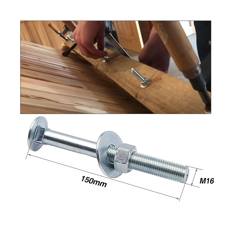 Cup Bolt & Nut & Washers CL4.6 ZP M16 x 150mm Box50