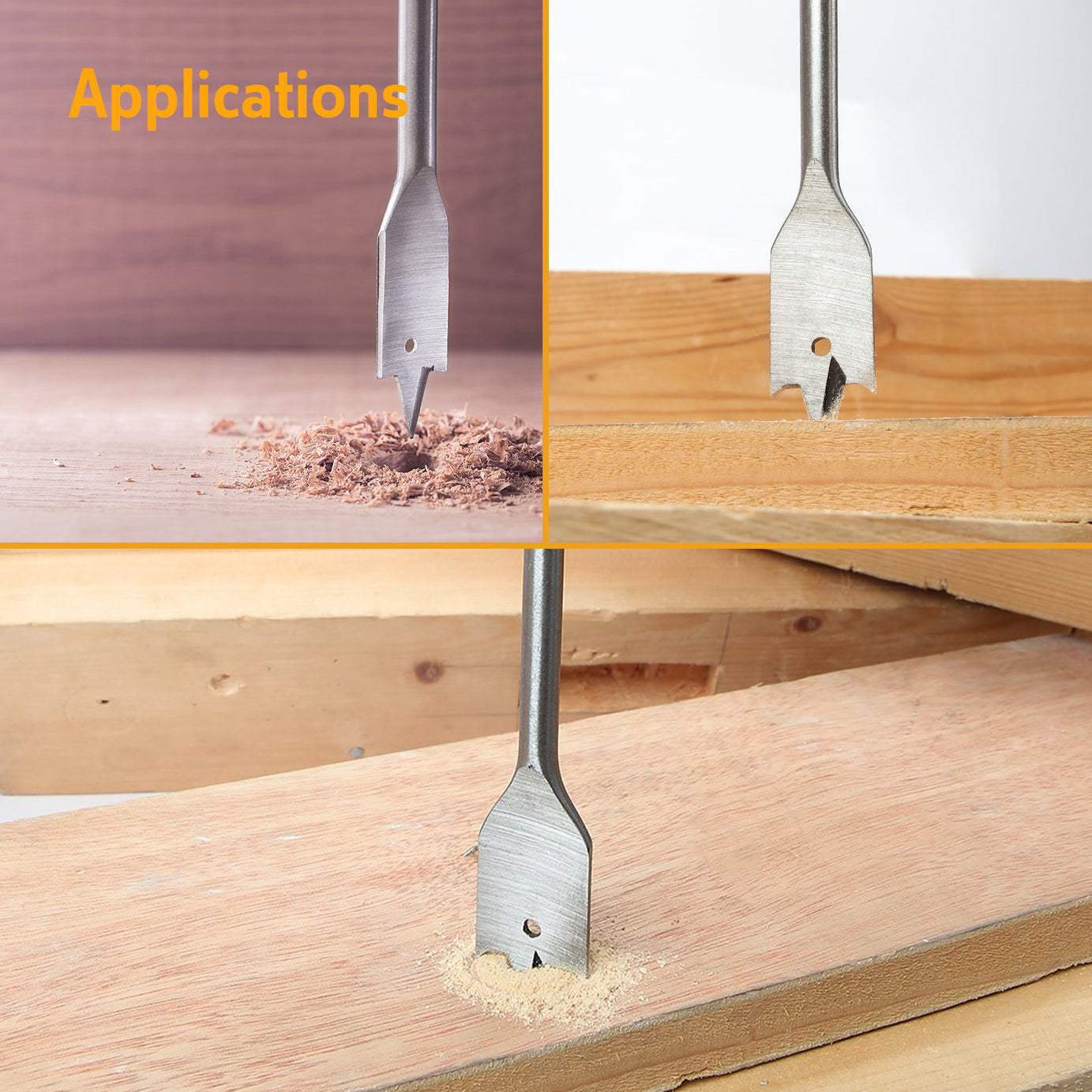 Drill Bits Spade Hex Shank Multiple Sizes