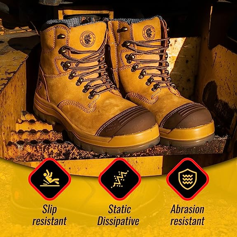 Safety Boots Kim Zip Side Nub Pu/Tpu Sole, Multiple Sizes