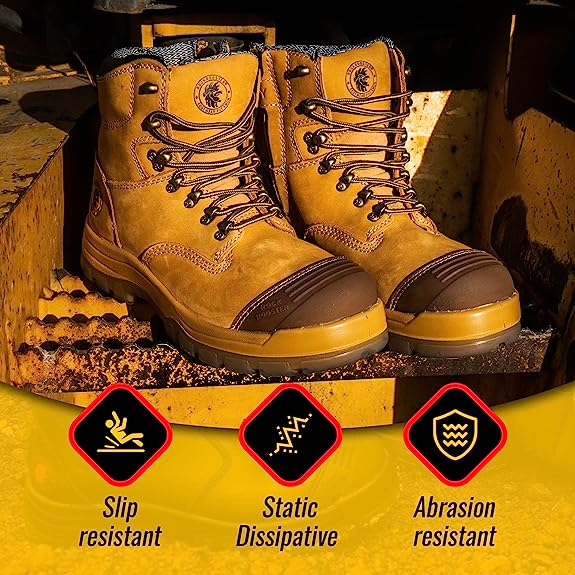 Safety Boots Kim Zip Side Nub Pu/Tpu Sole, Multiple Sizes