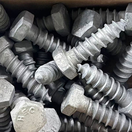 HOBSON Coach Screw Hex CL4.6 Galvanised M6 To M16, Multiple Lengths