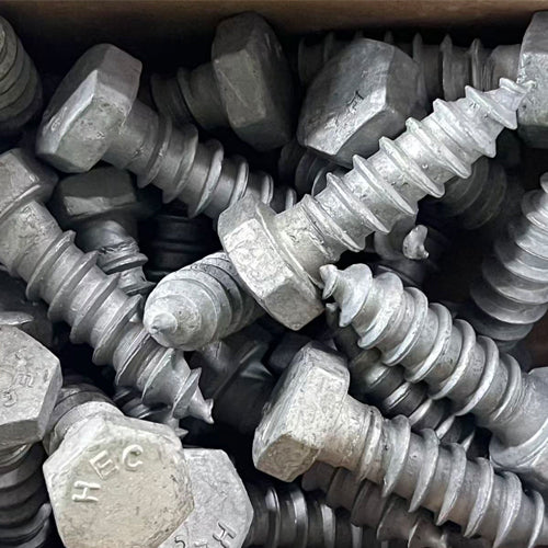 HOBSON Coach Screw Hex CL4.6 Galvanised M6 To M16, Multiple Lengths