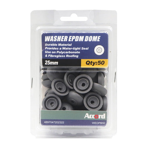 Epdm Washer Polycarb 25mm Pack 50