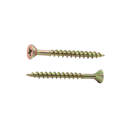 Chipboard Screw Yellow Zinc Nibs #8, #10 , Multiple Sizes