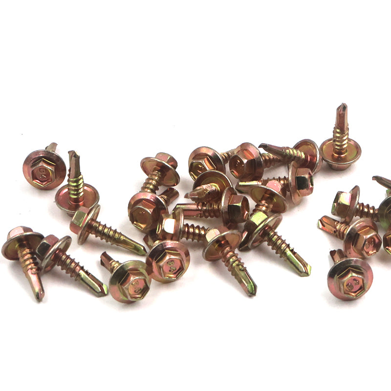 Sd Screw Hex Coarse Zinc Yellow Multiple Sizes