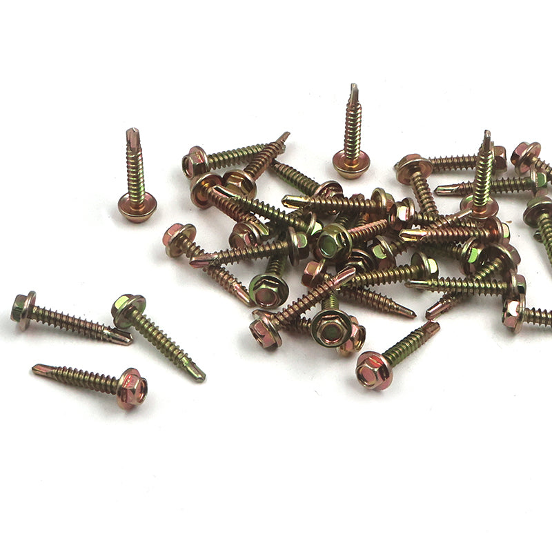 Sd Screw Hex Coarse Zinc Yellow Multiple Sizes
