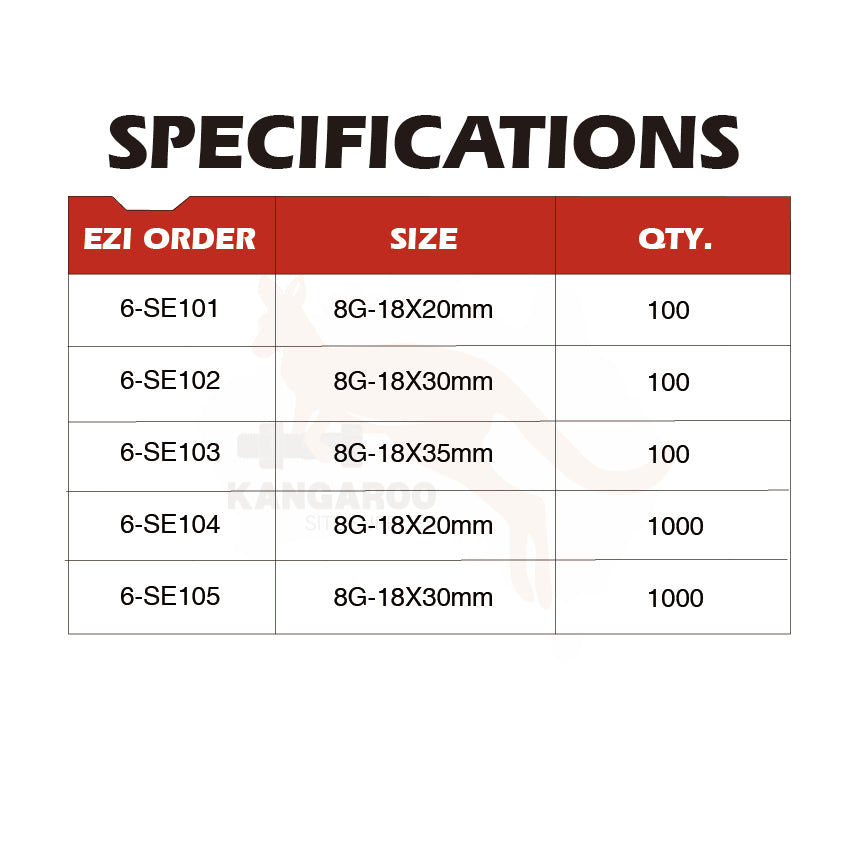 SD Screw CSK Embed YZ #8, Multiple Sizes