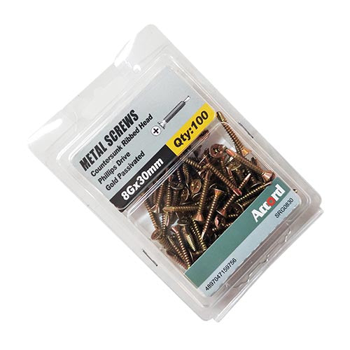 SD Screw CSK Embed YZ #8, Multiple Sizes