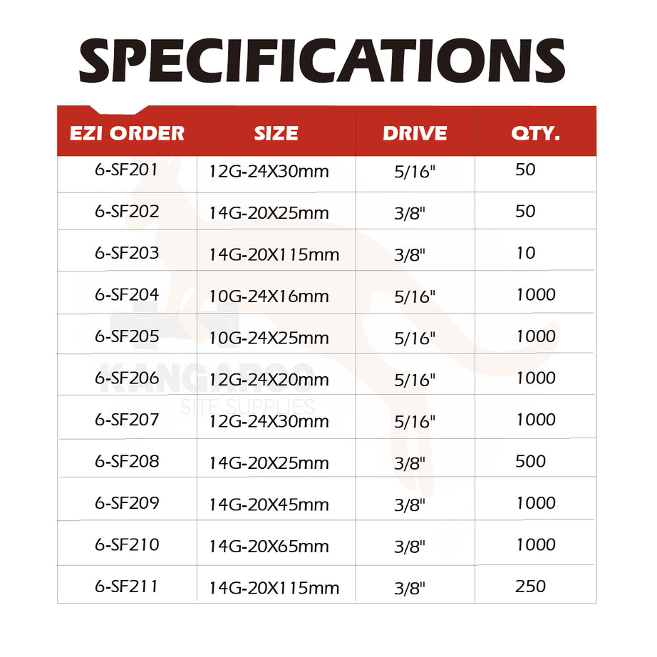 SD Screw Hex Fine C4  Multiple Sizes