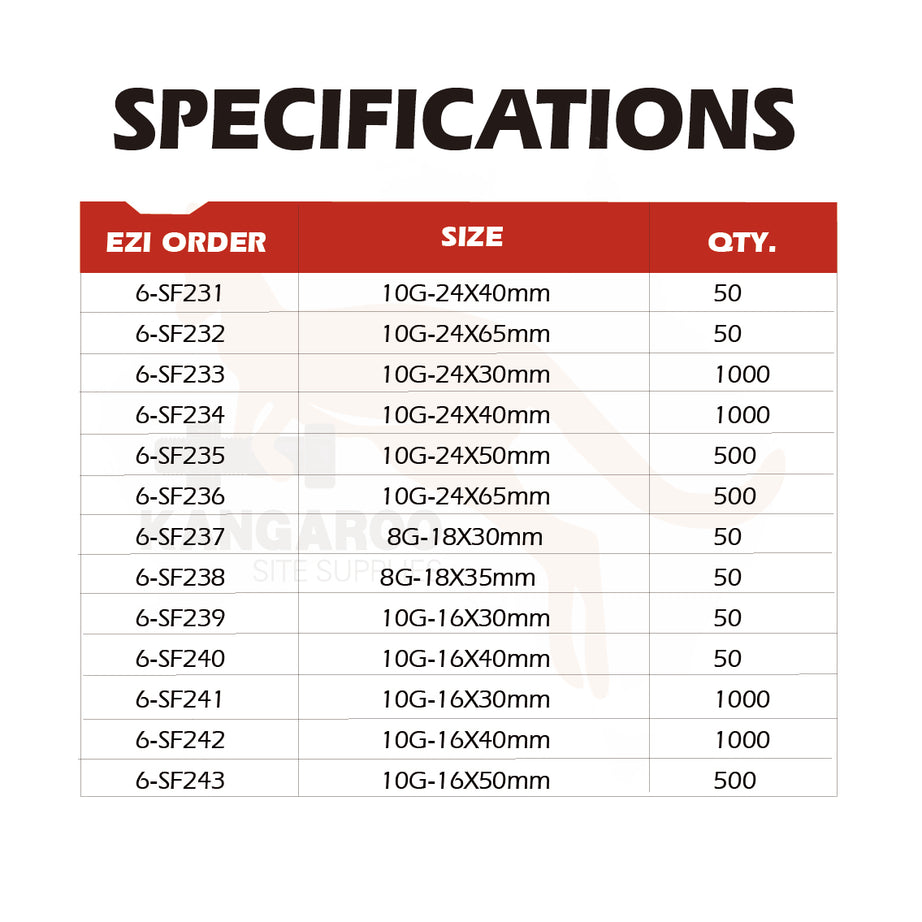 SD Screw CSK Fine C3 Multiple Sizes