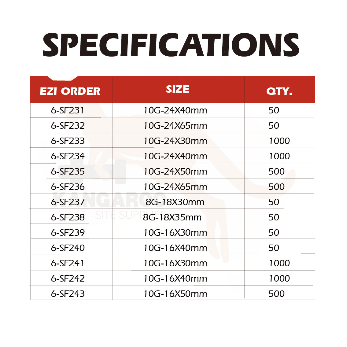 SD Screw CSK Fine C3 Multiple Sizes