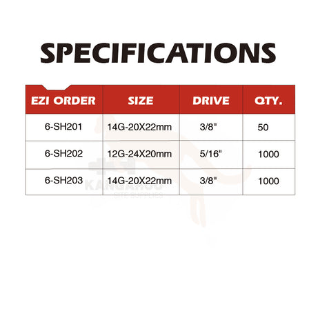 SD Screw Hex Fine C3 Multiple Sizes