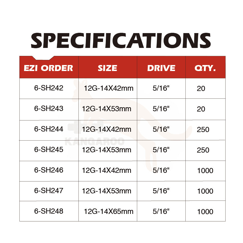 SD Screw Hex Top Grip C4 #12 Multiple Sizes